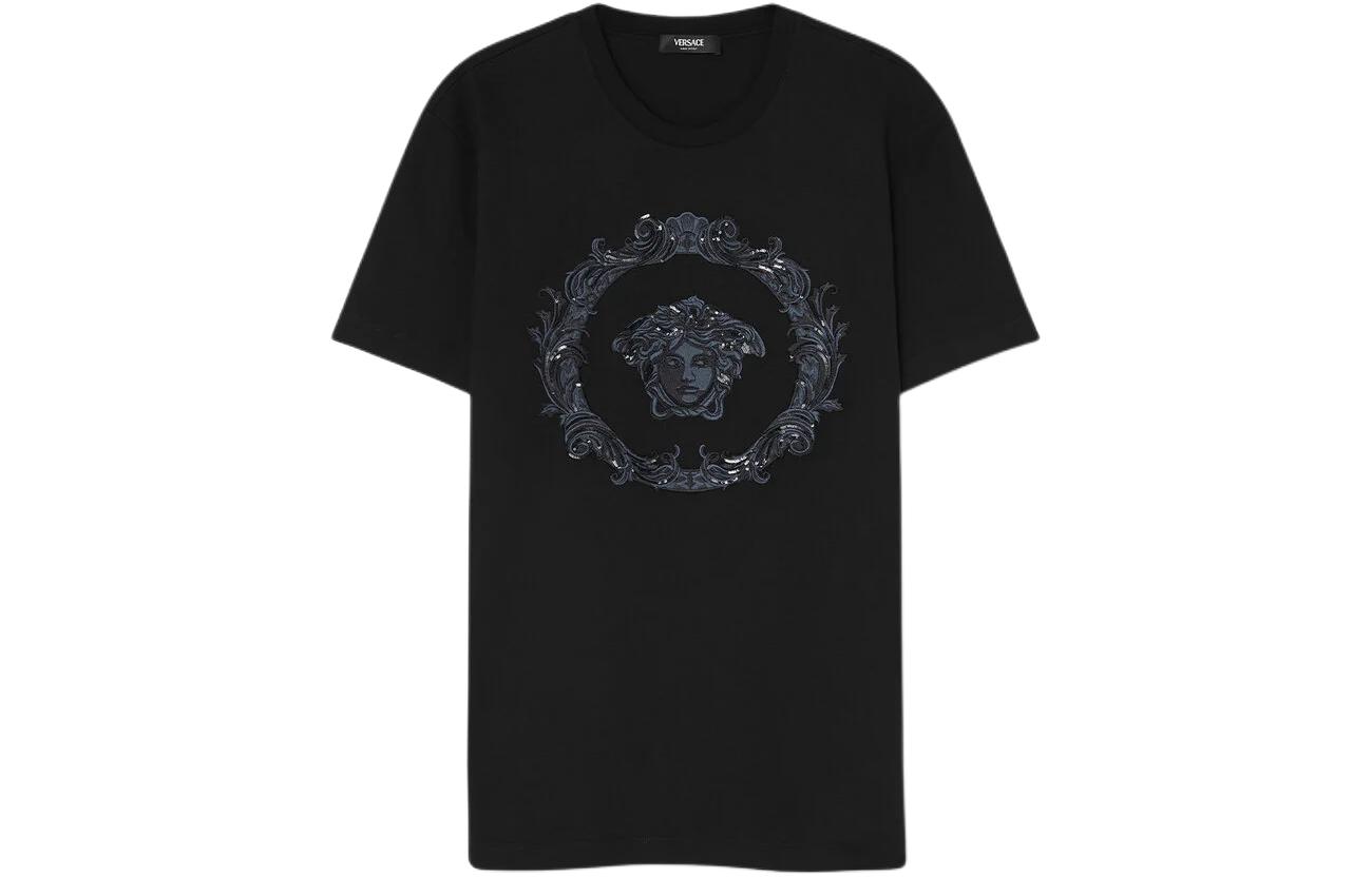 VERSACE SS24  Black Logo Graphic Print Crew Neck T-Shirt 1013944-1A10645-1B000 圖 2