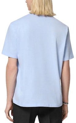 ヴェルサーチ SS24 ブルークルーネックTシャツ ロゴ刺繍入り 1013302-1A11370-1VD90 Shop ヴェルサーチ SS24 ブルークルーネックTシャツ ロゴ刺繍入り 1013302-1A11370-1VD90