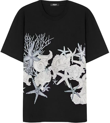 Versace SS24 黑色短袖花卉印花圓領T恤 1013302-1A11409-2B510 Order Versace SS24 黑色短袖花卉印花圓領T恤 1013302-1A11409-2B510