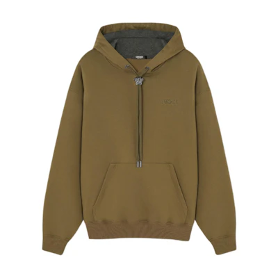 VERSACE SS24 Green Logo Embroidered Hoodie. 1008661-1A06213-1GM10