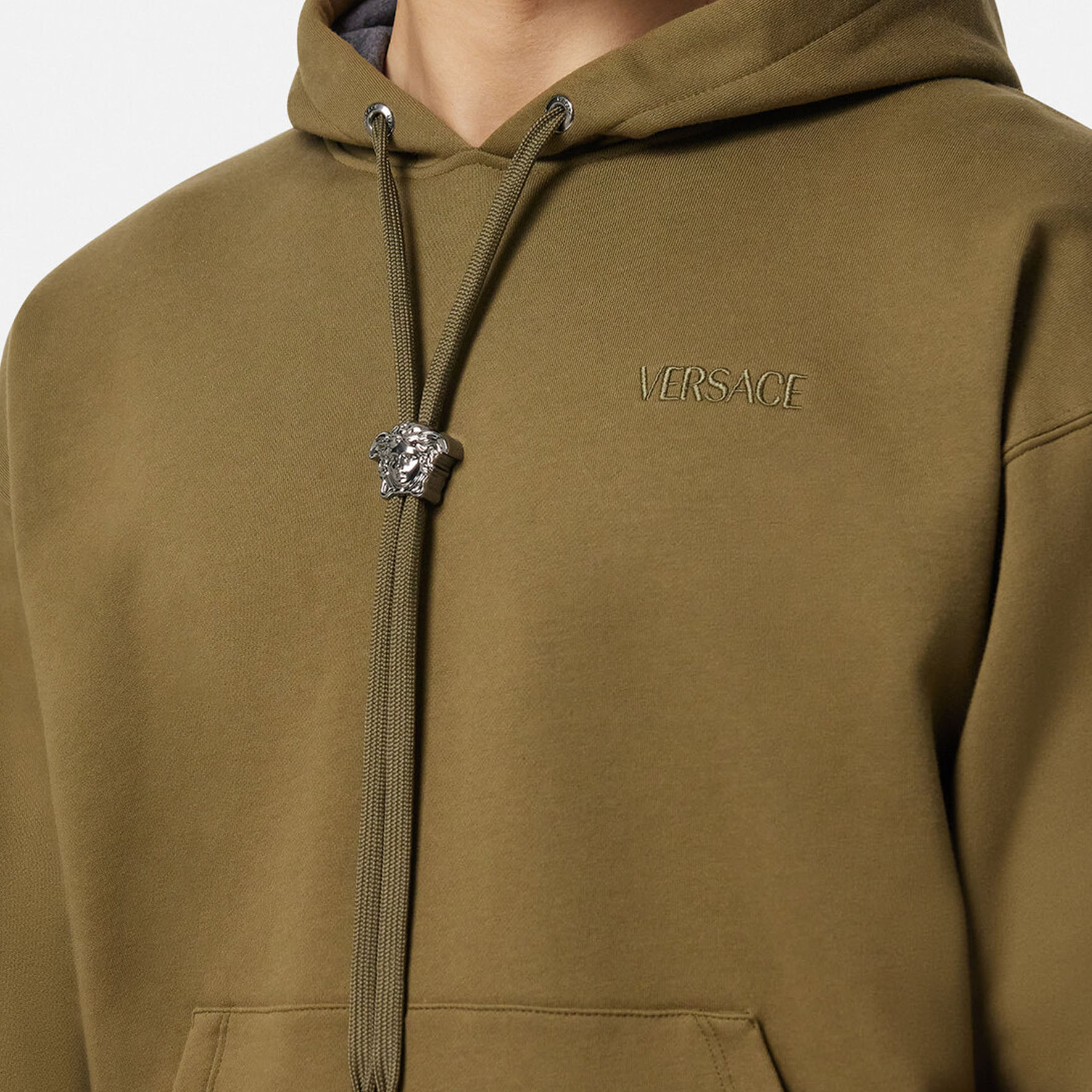 VERSACE SS24  Green Logo Embroidered Hoodie. 1008661-1A06213-1GM10 圖 6