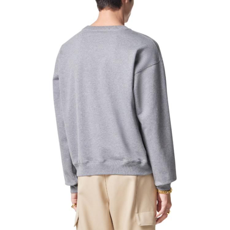 VERSACE SS24  Grey Oversized Crewneck Sweatshirt with Letter Embroidery 1013969-1A09916-1E100 圖 5