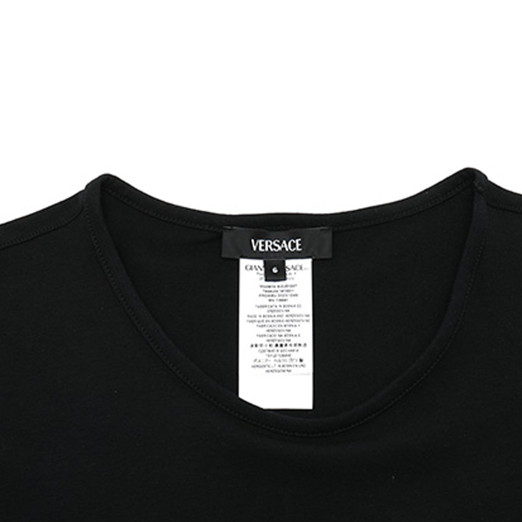 Details for ヴェルサーチ SS24 ロゴプリント 長袖 Tシャツ 2枚セット ブラック AU10197-1A1001-1A1008