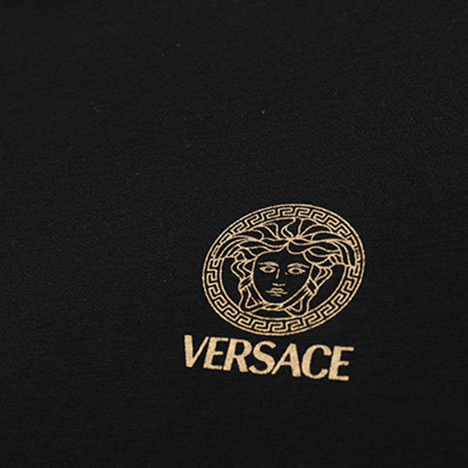 Sizing ヴェルサーチ SS24 ロゴプリント 長袖 Tシャツ 2枚セット ブラック AU10197-1A1001-1A1008