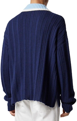 VERSACE SS24 Jersey de Punto Azul Marino con Cuello Contraste y Botonadura Simple. 1012986-1A09351-1UI2 Shop VERSACE SS24 Jersey de Punto Azul Marino con Cuello Contraste y Botonadura Simple. 1012986-1A09351-1UI2