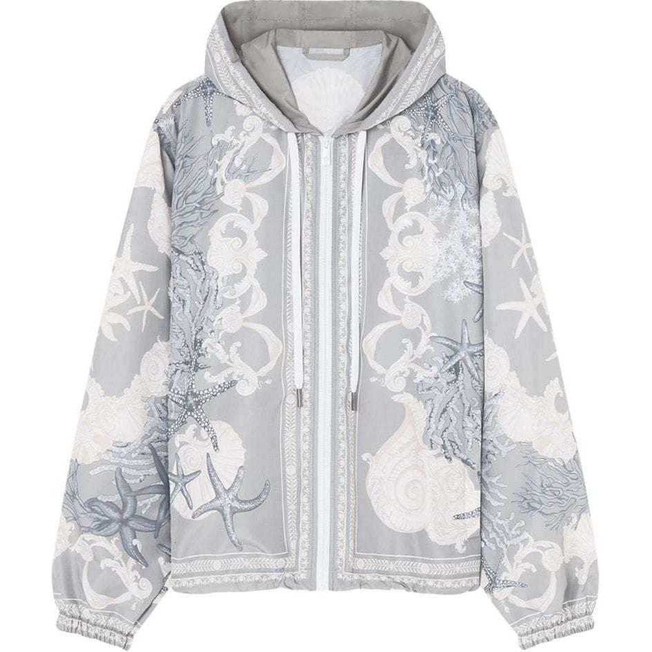 VERSACE SS24  Printed Hooded Zip-Up Jacket Grey 1014855-1A11380-5E360 圖 2