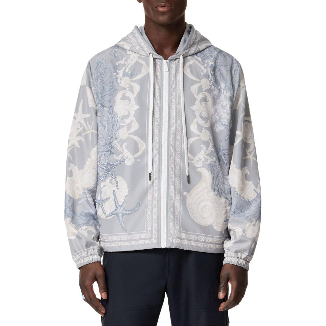 VERSACE SS24  Printed Hooded Zip-Up Jacket Grey 1014855-1A11380-5E360 圖 6