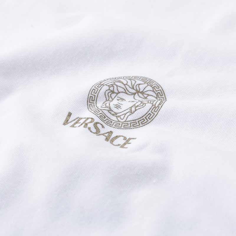 Purchase 范思哲 SS24 修身印花长袖圆领T恤 双包装 白色 AU10197-1A10011-A1001