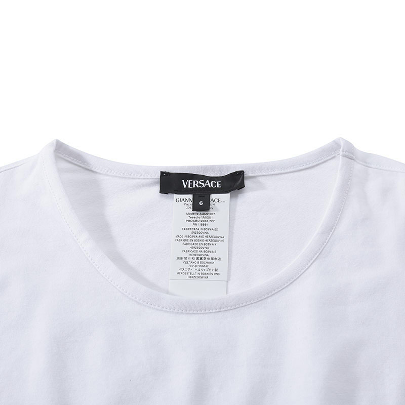 Cheap 范思哲 SS24 修身印花长袖圆领T恤 双包装 白色 AU10197-1A10011-A1001