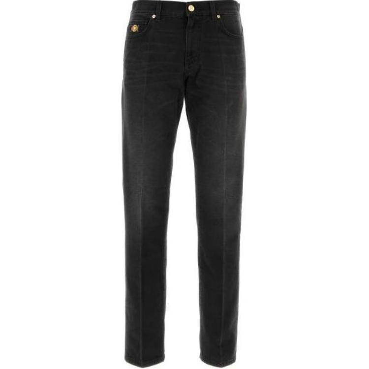 Versace SS24  Solid Straight-Leg Casual Jeans Black 1010816-1A09587-1D510