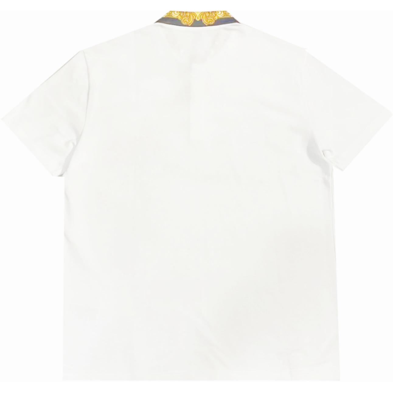 Lookbook VERSACE SS24 白色標誌滾邊短袖POLO衫 1012260-1A08837-2W110