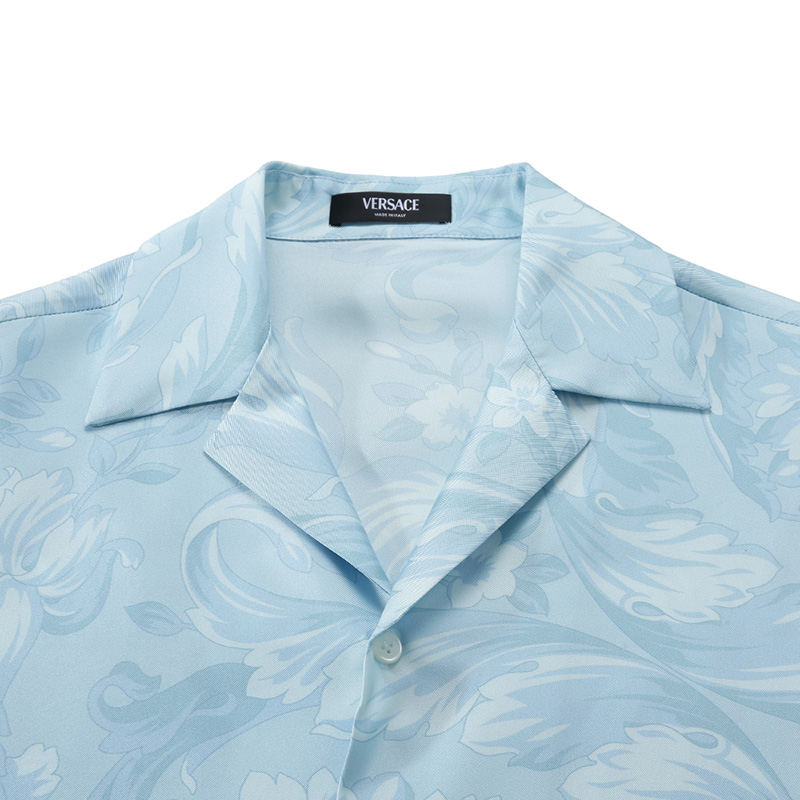 Purchase Versace SS24 巴洛克印花單排扣夏威夷襯衫 天藍 男款 1003926-1A09582-5U940