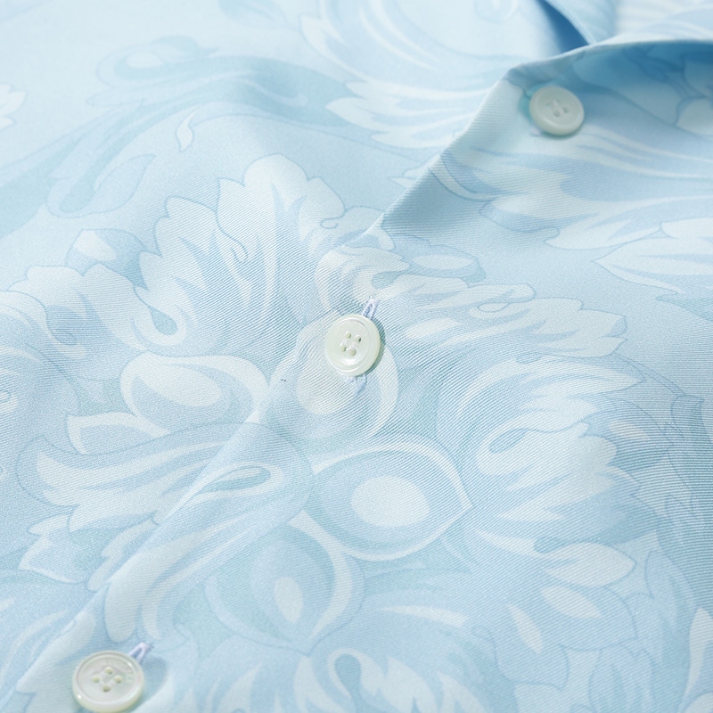 Sizing Versace SS24 巴洛克印花單排扣夏威夷襯衫 天藍 男款 1003926-1A09582-5U940
