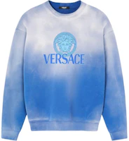 Versace SS24 Gradient Logo Print Crewneck Long Sleeve Sweatshirt Blue 1013969-1A09921-1UI10 Versace SS24 Gradient Logo Print Crewneck Long Sleeve Sweatshirt Blue 1013969-1A09921-1UI10