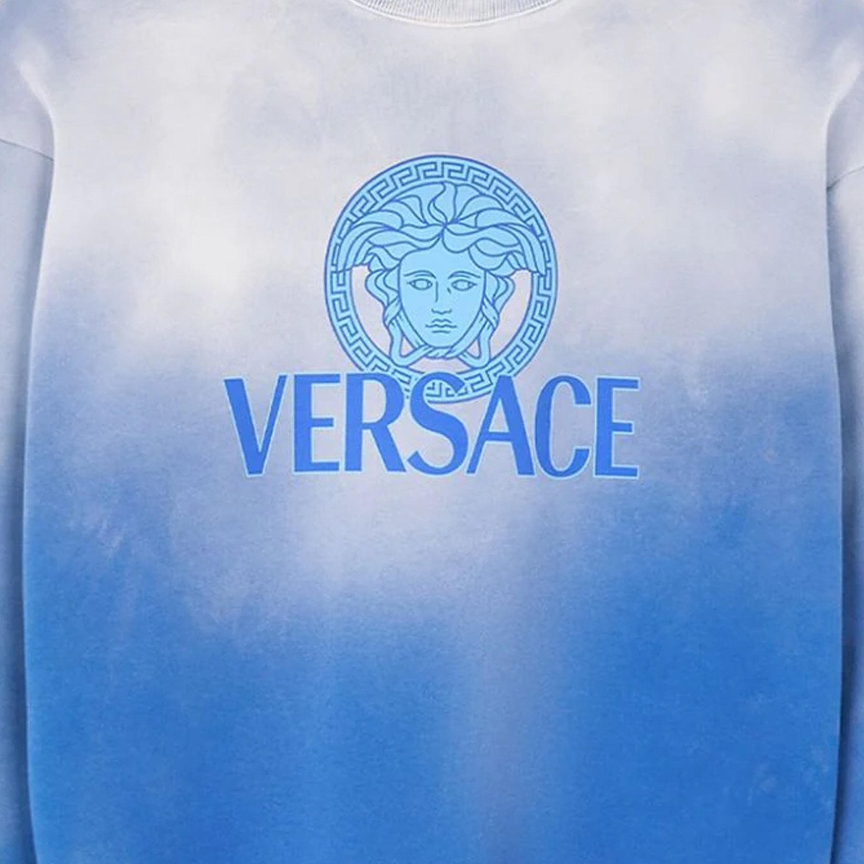 Sizing Versace SS24 漸層標誌印花藍色長袖圓領衛衣 1013969-1A09921-1UI10