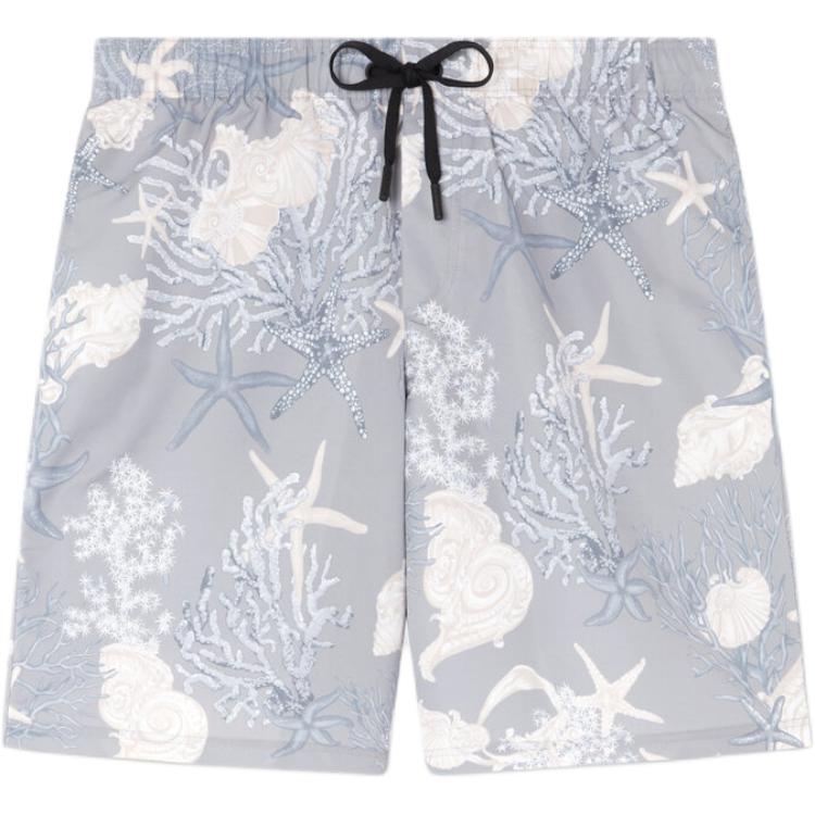 VERSACE SS24 La Vacanza Starfish Seashell Print Blue Beach Shorts Men’s Loose Fit 1016218-1A11347-5E360