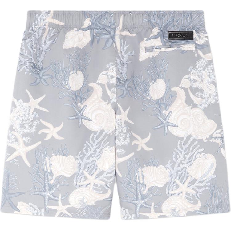 Lookbook VERSACE SS24 La Vacanza Starfish Seashell Print Blue Beach Shorts Men’s Loose Fit 1016218-1A11347-5E360