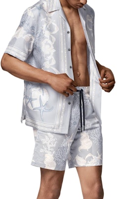 VERSACE SS24 La Vacanza Starfish Seashell Print Blue Beach Shorts Men’s Loose Fit 1016218-1A11347-5E360 Shop VERSACE SS24 La Vacanza Starfish Seashell Print Blue Beach Shorts Men’s Loose Fit 1016218-1A11347-5E360
