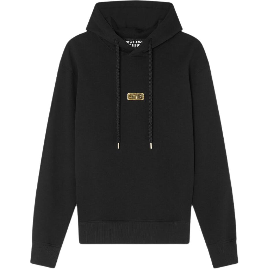 Versace SS24 Logo Drawstring Hooded Long-Sleeve Sweatshirt Black E77GAIT08-ECF00T-E899