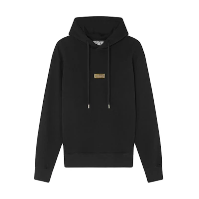 Versace SS24 Logo Drawstring Hooded Long-Sleeve Sweatshirt Black E77GAIT08-ECF00T-E899