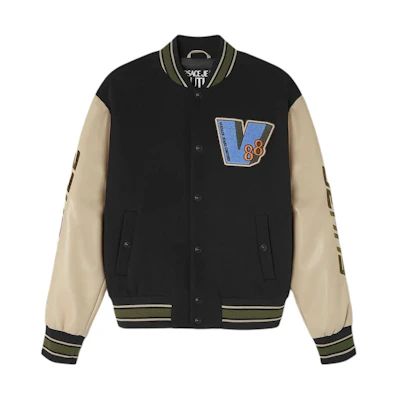 Versace SS24 Logo Patch Single-Breasted Aviator Jacket Beige E76GAS424-ECND03-E750