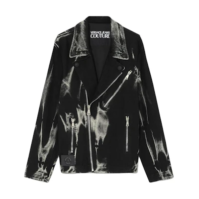 Versace SS24 Logo Pattern Printed Zip-Up Jacket Black Men’s Long Sleeve E77GAS46B-EDW081F02-E909