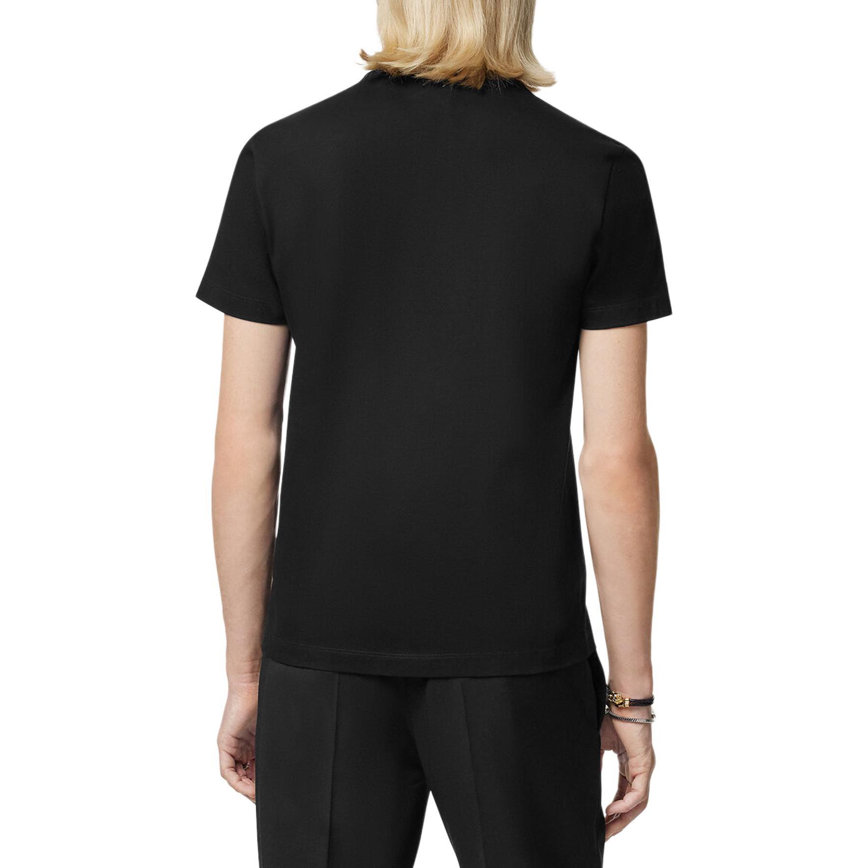 VERSACE SS24 Logo Print Crewneck Casual Black T-Shirt for Men. 1013944-1A11473-1B000 圖 5