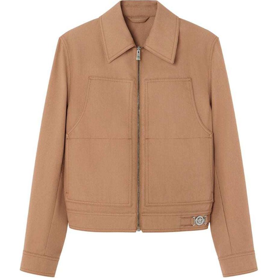 Versace SS24 Medusa Badge Zip Pocket Casual Jacket Men’s - Terracotta Brown 1016262-1A11406-1K000
