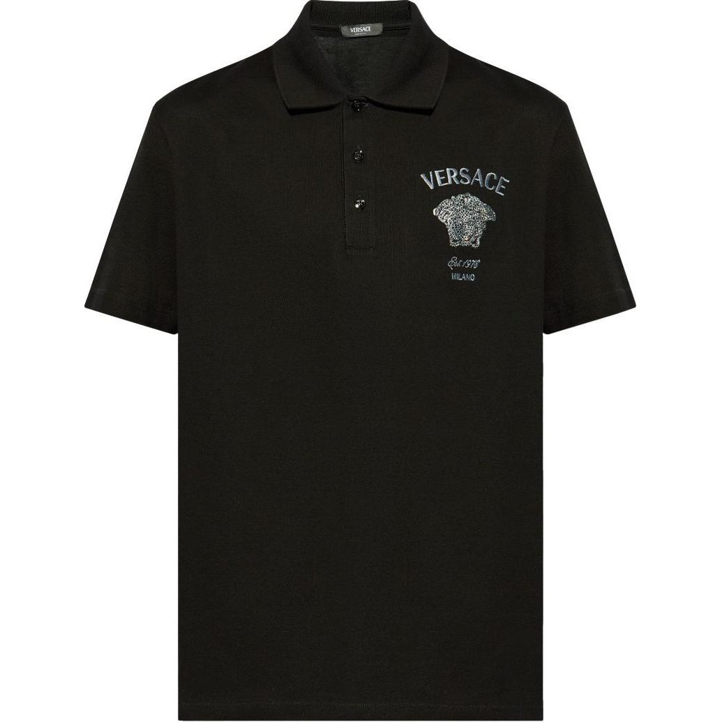 VERSACE SS24 Medusa Logo Short Sleeve Polo Shirt Men’s Black 1013906-1A11306 圖 2