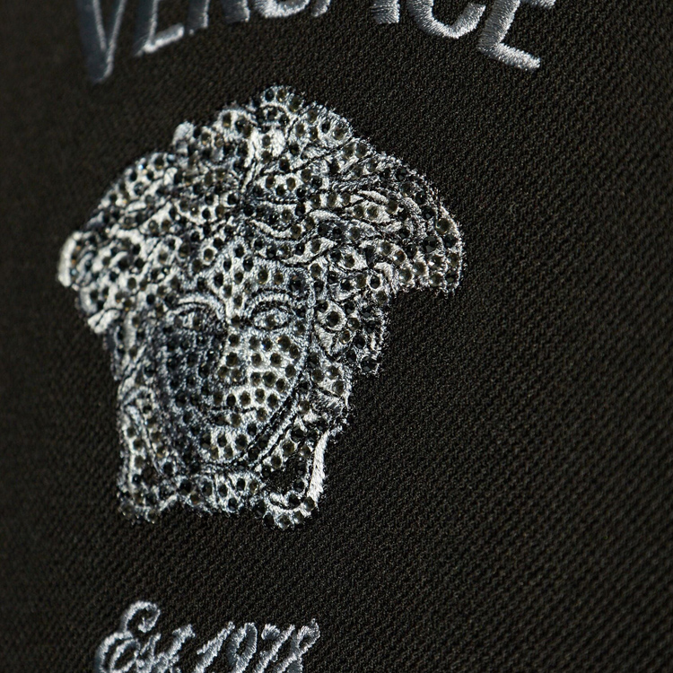 VERSACE SS24 Medusa Logo Short Sleeve Polo Shirt Men’s Black 1013906-1A11306 圖 6