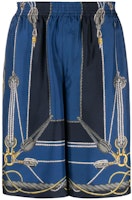 VERSACE SS24 Nautical Print Mid Waist Relaxed Fit Shorts Blue Men 1002476-1A09762-5U170 VERSACE SS24 Nautical Print Mid Waist Relaxed Fit Shorts Blue Men 1002476-1A09762-5U170