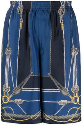 范思哲 SS24 海洋印花蓝色中腰宽松男士短裤 1002476-1A09762-5U170 Buy 范思哲 SS24 海洋印花蓝色中腰宽松男士短裤 1002476-1A09762-5U170