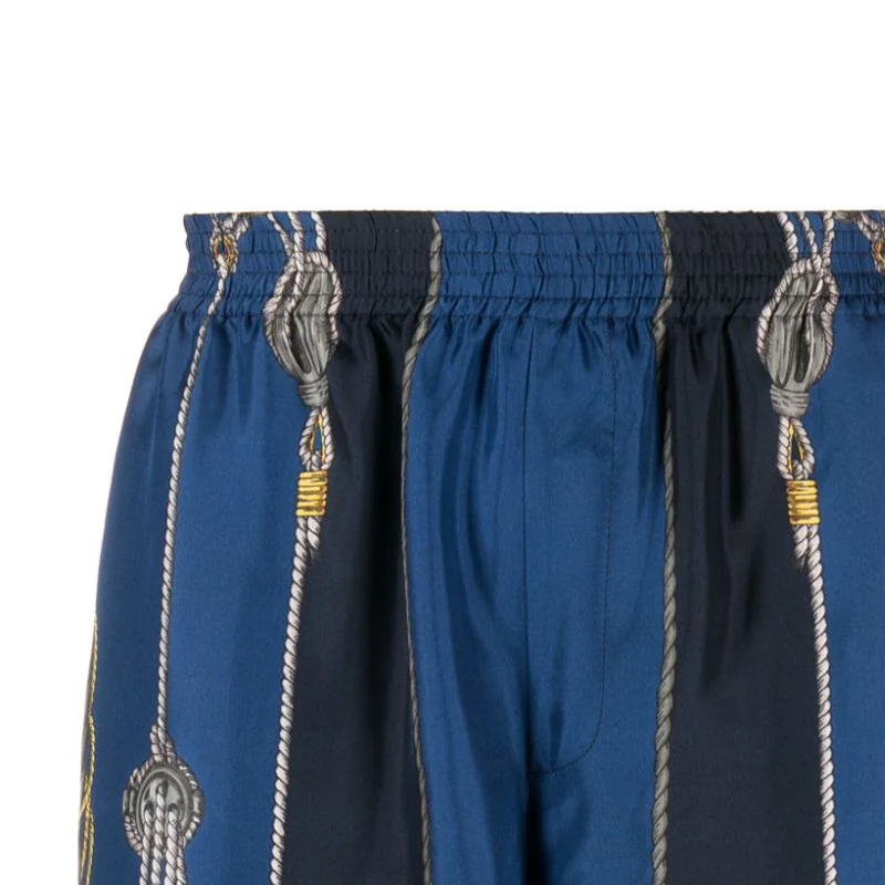 Details for 范思哲 SS24 海洋印花蓝色中腰宽松男士短裤 1002476-1A09762-5U170