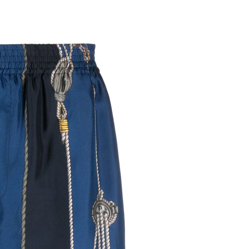 Sizing 范思哲 SS24 海洋印花蓝色中腰宽松男士短裤 1002476-1A09762-5U170