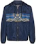 Order VERSACE SS24 Jaket Hooded Zip-Up Lelaki Navy Blue Letter Wheel Print Loose. 1013939-1A09842-5U170