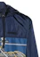 Sizing VERSACE SS24 Jaket Hooded Zip-Up Lelaki Navy Blue Letter Wheel Print Loose. 1013939-1A09842-5U170
