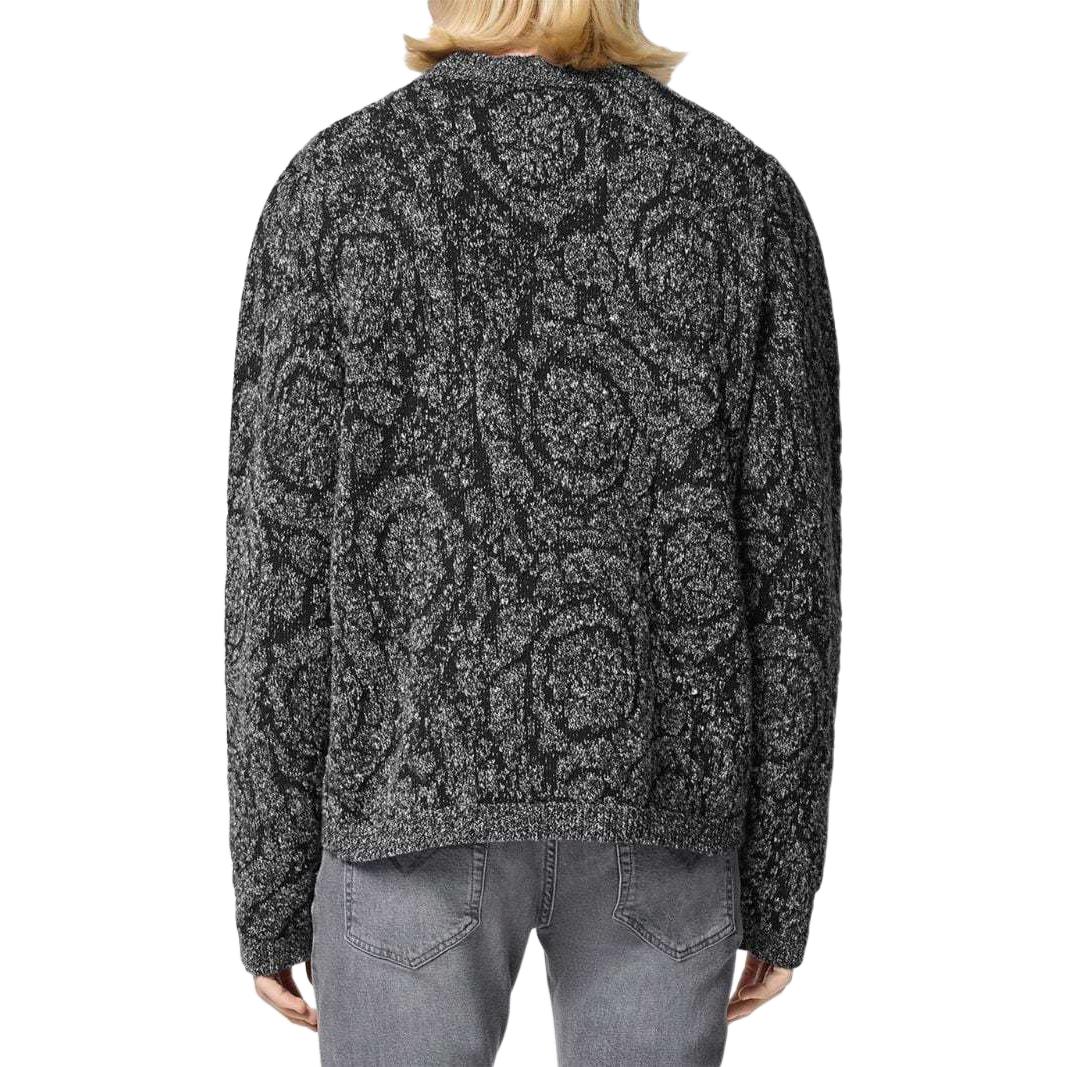 Purchase ヴェルサーチ SS24 パターン ジャカード クルーネック ニット セーター ブラック 1016053-1A11189-1B000