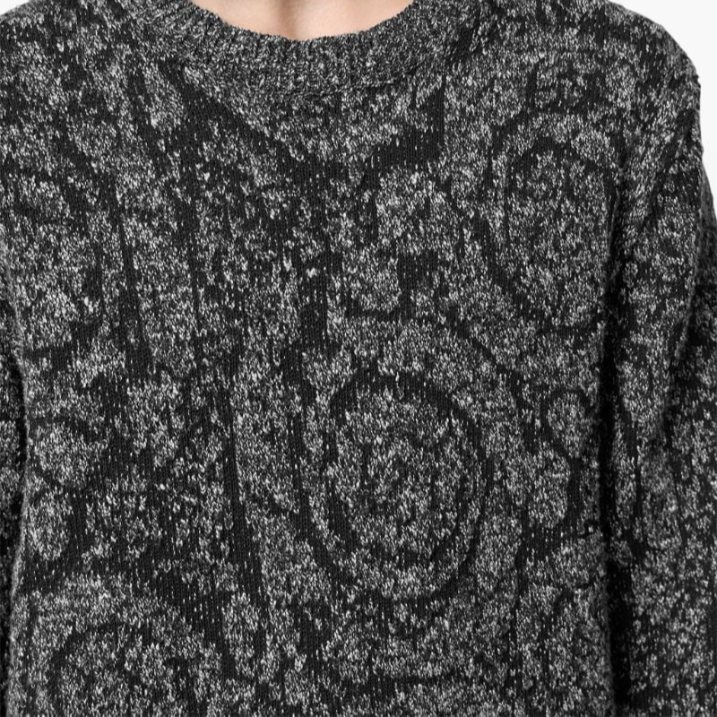 Details for ヴェルサーチ SS24 パターン ジャカード クルーネック ニット セーター ブラック 1016053-1A11189-1B000