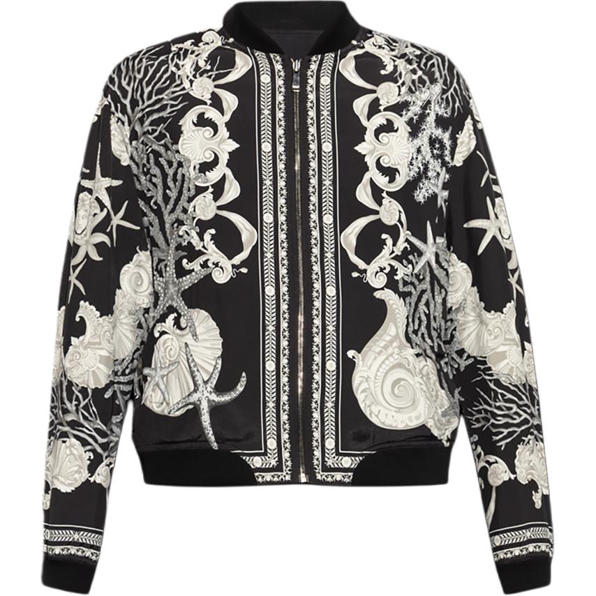 Versace SS24 Reversible Graphic Print Bomber Jacket Black Men’s 1015714-1A11029-5BC70