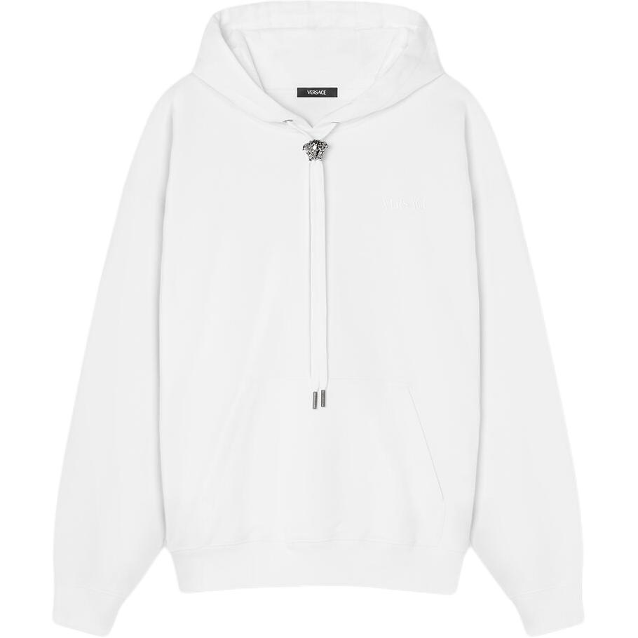 Buy Versace SS24 Hoodie Pullover Solid Color Putih dengan Tali Serut. 1008661-1A06213-1W000
