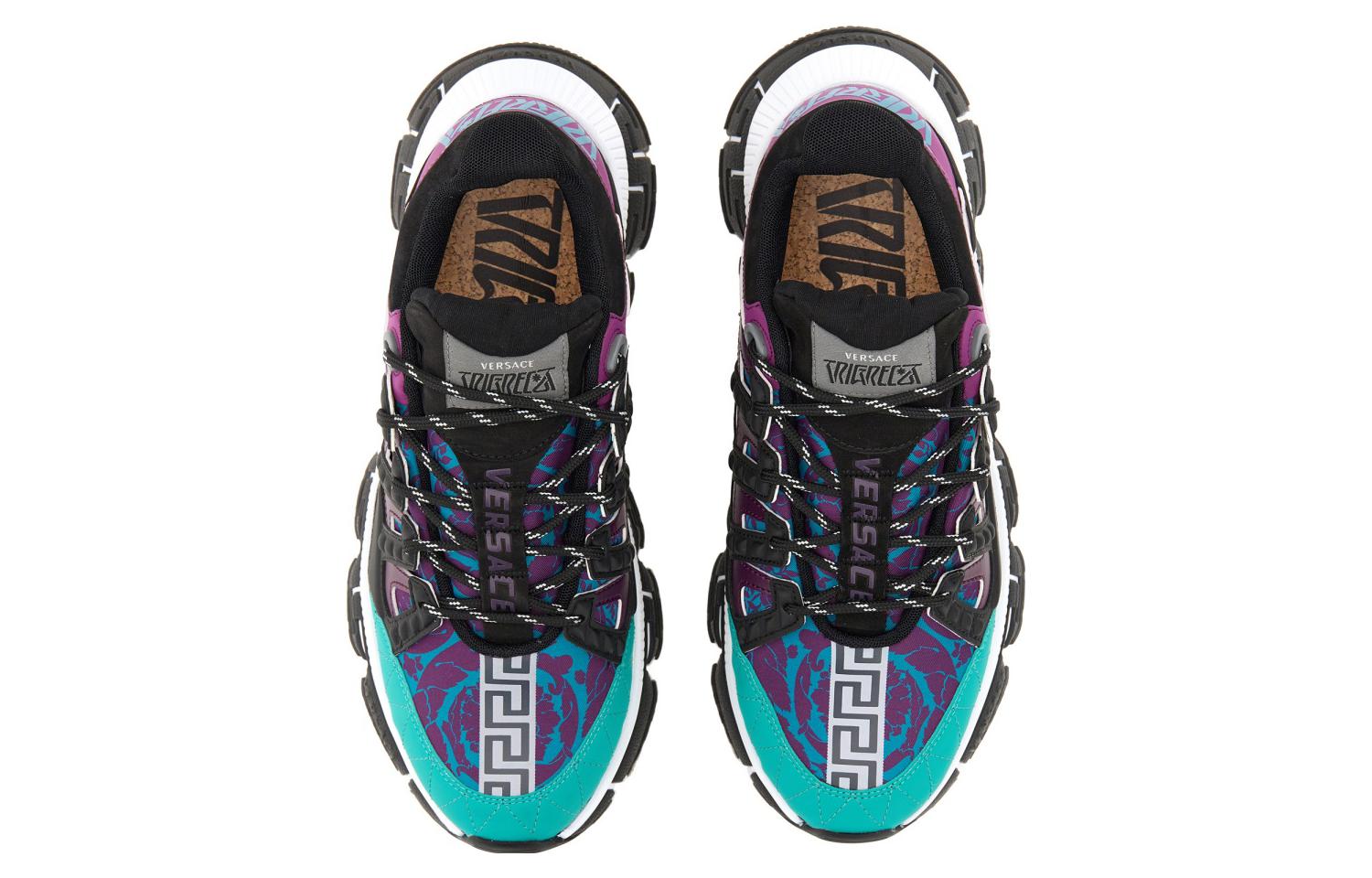 Shop Versace Trigreca 'Cetak Barocco - Teal Plum' DSU8094-1A04983-6V450