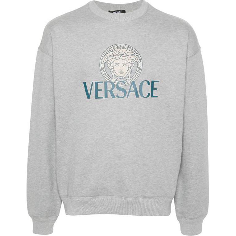 VERSACE Unisex Loose Fit Crewneck Logo Sweatshirt - Grey. 1013969-1A11401-1E090 圖 2