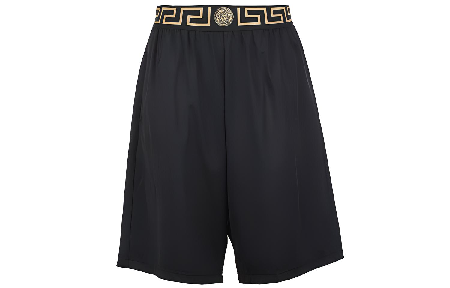 VERSACE Versace  Black Logo Elastic Waist Casual Shorts 1003754-1A02555-A80G