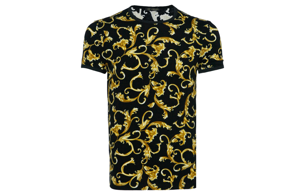 VERSACE Vintage Baroque Print Short Sleeve T-Shirt for Men AGU03003-AV00214-A732