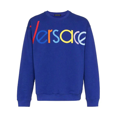 Versace Vintage Colorful Logo Crewneck Sweatshirt Blue - A81504-A228554-A124