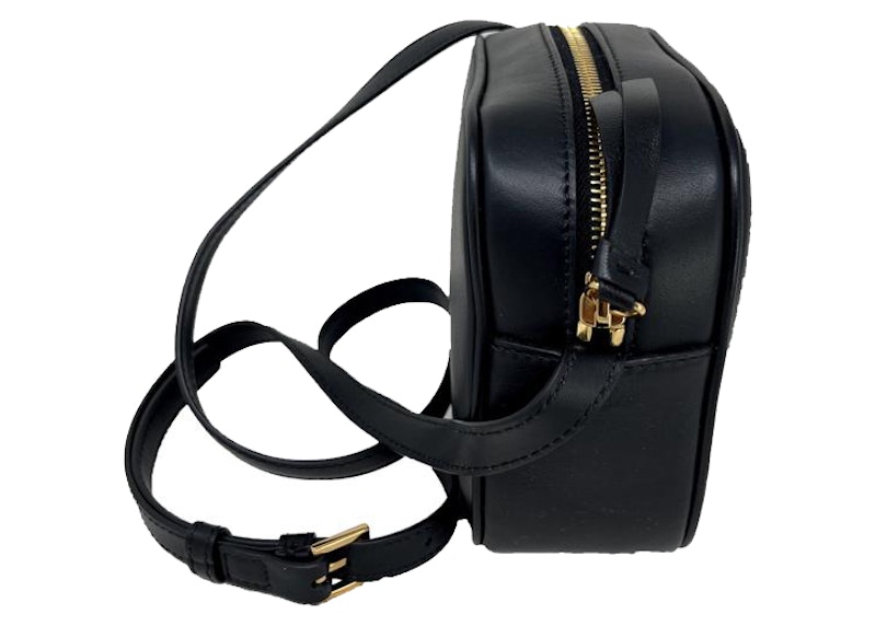 Lookbook 베르사체 버투스 카메라 크로스바디 백 블랙