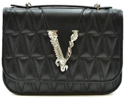 Versace Virtus Quilted Shoulder Bag Small Black Versace Virtus Quilted Shoulder Bag Small Black