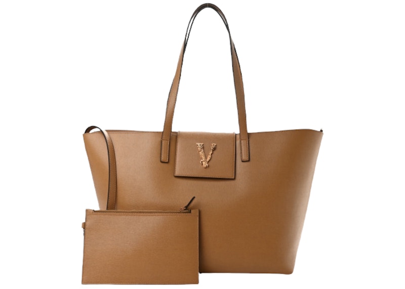 Buy Versace Virtus V Logo 棕色托特包