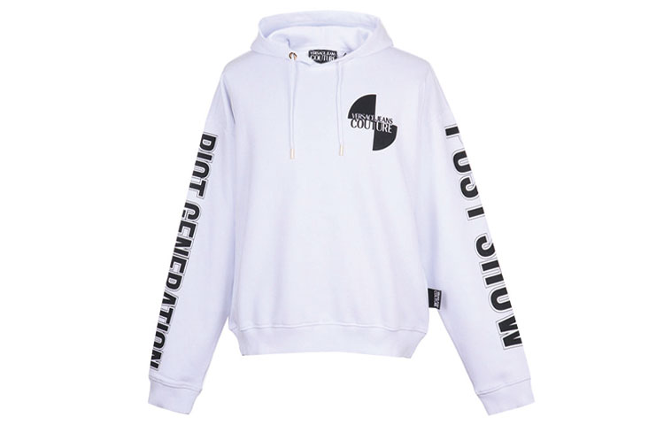 Versace White Blended Long-Sleeve Hoodie B7GUA7FL-30216-003