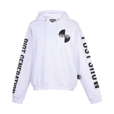 Versace White Blended Long-Sleeve Hoodie B7GUA7FL-30216-003
